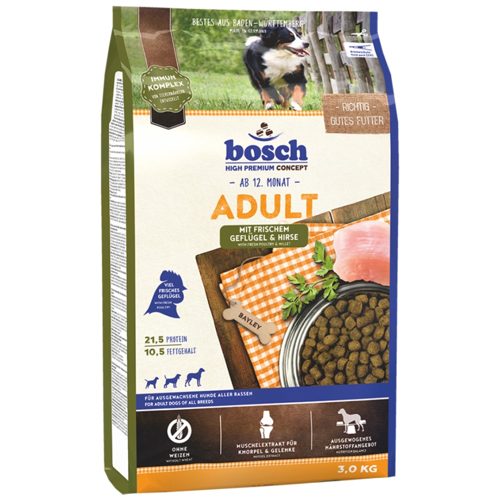 보쉬 HPC 어덜트 치킨&amp;기장 강아지사료 3kg