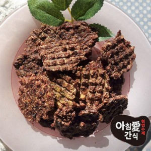 아침애 천연 수제간식 - 영양만점 오리떡갈비 와퍼(브로콜리) 80g [2개]