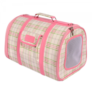 세일펫 핑크 체크무늬 이동가방