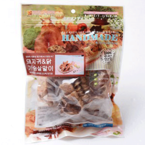 럭셔리 수제간식(돼지귀&amp;닭가슴살말이) 100g