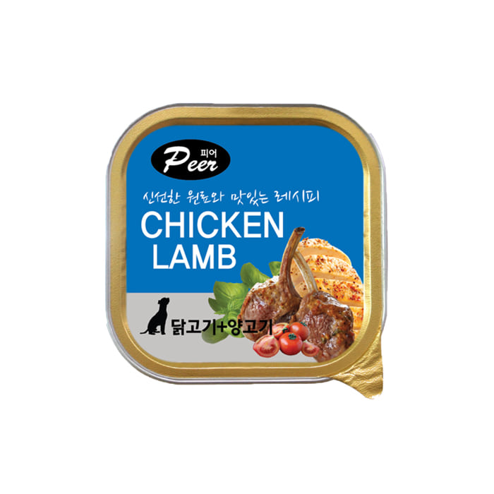 피어peer 사각캔 닭+양고기 100g [24개-1박스]