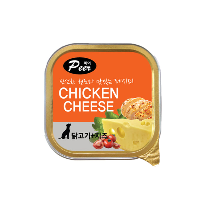 피어peer 사각캔 닭고기+치즈 100g [24개-1박스]