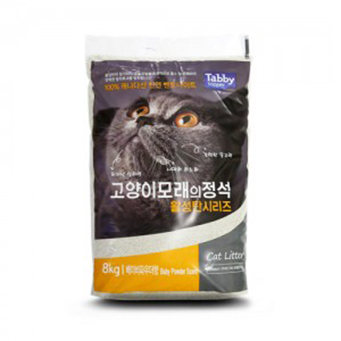 테비토퍼 고양이모래의 정석(활성탄시리즈)_베이비파우더향 8kg [2개]