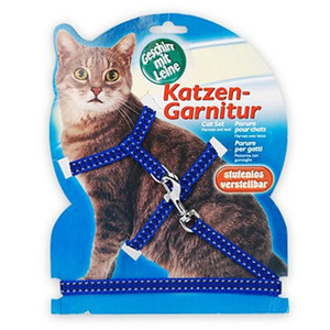 트릭시 고양이하네스세트-블루줄무늬(야광)