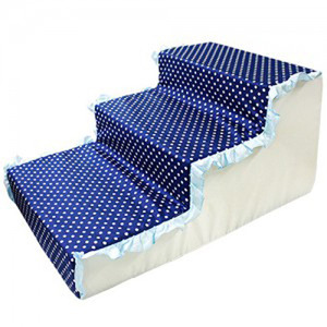 채널펫 도트무늬 프릴 3단스텝 - 블루 