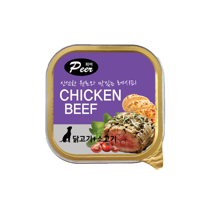 피어peer 사각캔 닭+소고기 100g [24개-1박스]