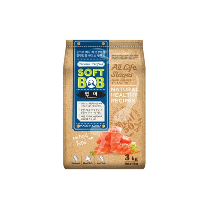 소프트밥((SOFTBOB) 연어 3kg / 반건조사료 / 순살코기함량 50%